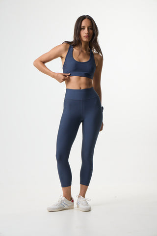 Aθλητικό crop κολάν SOFT TOUCH | Μπλε Σκούρο