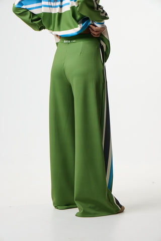 Scuba Cupro Touch παντελόνι με stripes | Πράσινο
