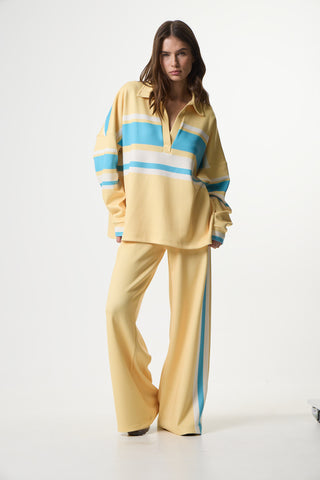 Scuba Cupro Touch παντελόνι με stripes | Butter Yellow