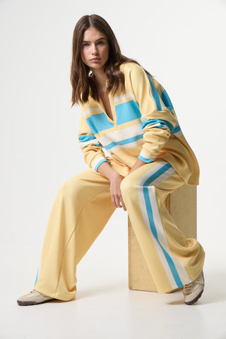 Scuba με polo γιακά και stripes | Butter Yellow