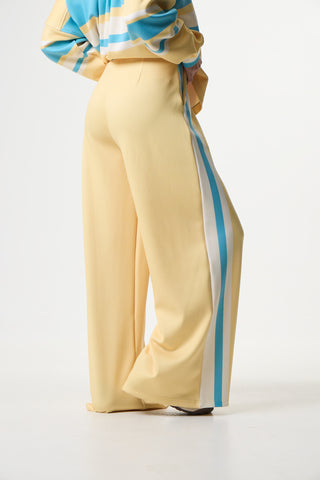 Scuba Cupro Touch παντελόνι με stripes | Butter Yellow