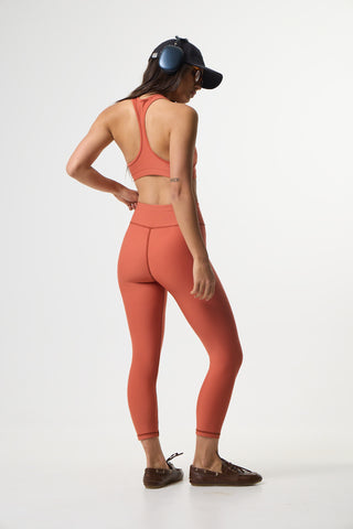 Aθλητικό crop κολάν SOFT TOUCH | Terracotta