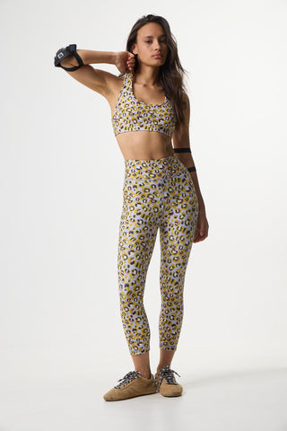 Aθλητικό crop κολάν με petal leopard print | Lilac