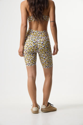 Aθλητικό biker κολάν με petal leopard print | Lilac