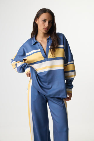 Scuba με polo γιακά και stripes | Μπλε