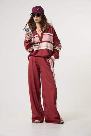 Scuba Cupro Touch παντελόνι με stripes | Burgundy