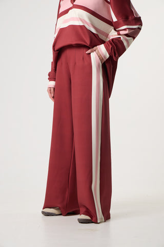 Scuba Cupro Touch παντελόνι με stripes | Burgundy