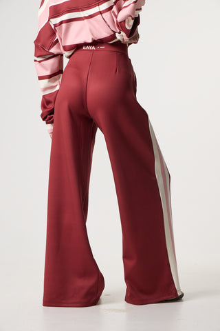 Scuba Cupro Touch παντελόνι με stripes | Burgundy