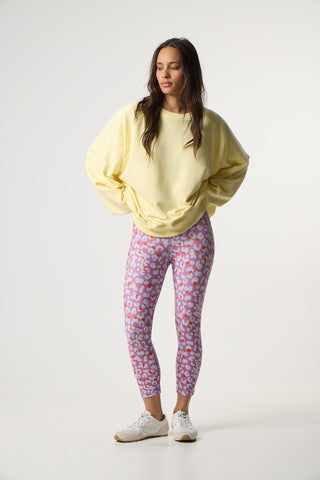 Aθλητικό crop κολάν με sugar leopard print | Lilac