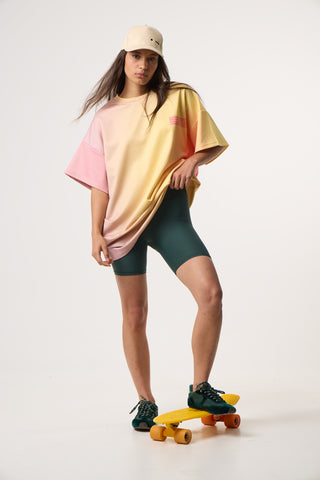 Αθλητικό Oversized Top με Gradient Print | Butter Yellow