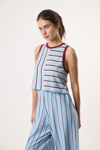 Αθλητικό Αμάνικο T-shirt | Light Blue