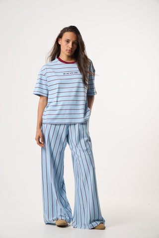 Κοντομάνικο T-Shirt Daily Stripes | Powder Blue