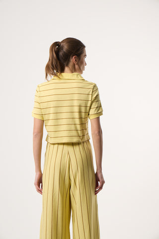 Top με Πόλο γιακά Daily Stripes | Butter Yellow