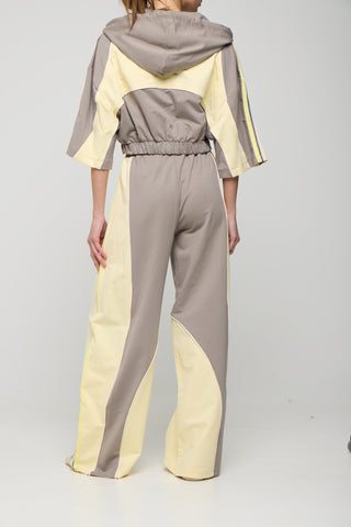 Σετ Τζάκετ με κουκούλα και παντελόνι "It's Basic" | Beige