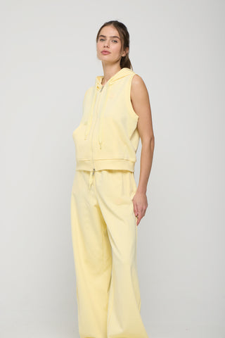 Σετ Αμάνικο Φούτερ και Παντελόνι "It's Basic" | Butter Yellow