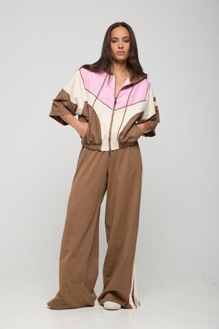 Σετ Τζάκετ με κουκούλα και παντελόνι "It's Basic" | Mocha