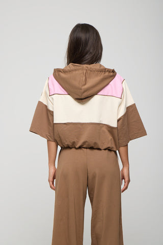 Σετ Τζάκετ με κουκούλα και παντελόνι "It's Basic" | Mocha