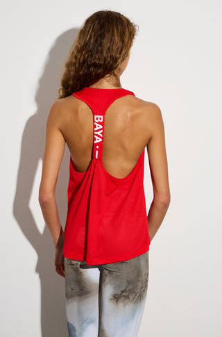 Αμάνικη MESH μπλούζα με αθλητική πλάτη | Κόκκινο