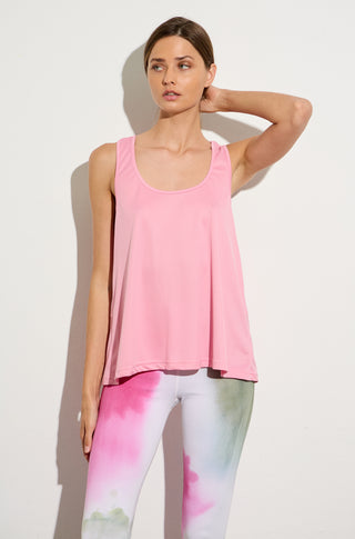 Aμάνικη MESH μπλούζα "Be as you are" | Ροζ