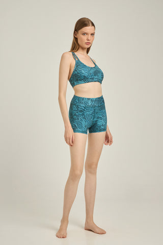 Αθλητικό μπουστάκι zebra camo print | Πετρόλ