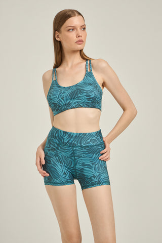 Αθλητικό μπουστάκι zebra camo print | Πετρόλ