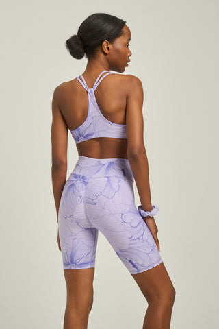 Athletic biker leggings lilac floral print | Lilac