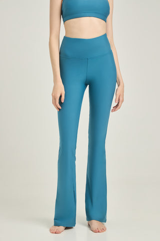 Aθλητικό κολάν SOFT TOUCH με τελείωμα καμπάνα | Petrol