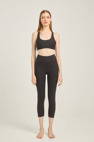 Aθλητικό crop κολάν SOFT TOUCH | Μαύρο