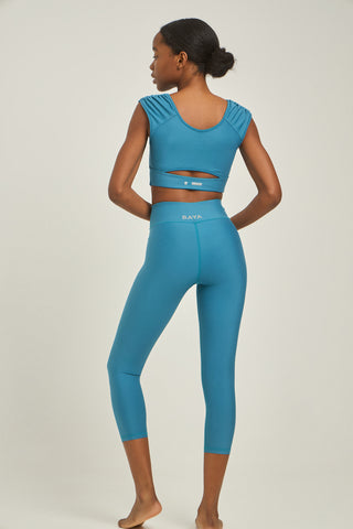 Aθλητικό crop κολάν SOFT TOUCH | Petrol