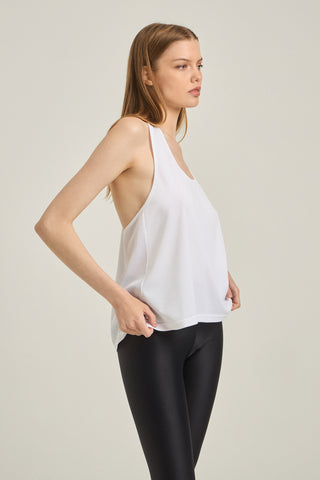 Αμάνικη MESH μπλούζα με αθλητική πλάτη | Λευκό