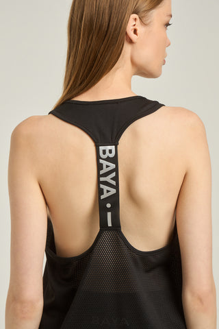 Αμάνικη MESH μπλούζα με αθλητική πλάτη | Μαύρο