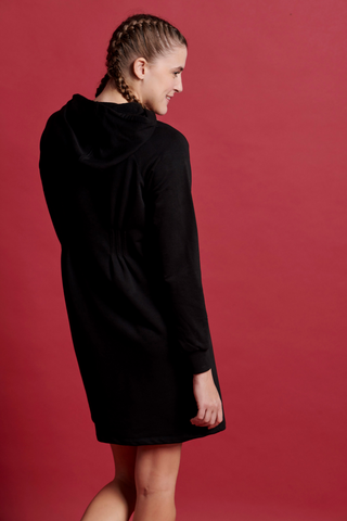 Φόρεμα Φούτερ με κουκούλα | Μαύρο