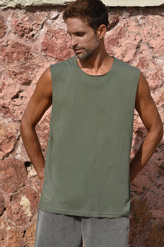 Ανδρικό αμάνικο μπλουζάκι | Χακί