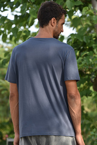 Ανδρικό t-shirt με λεπτομέρεια τσέπη | Γκρι