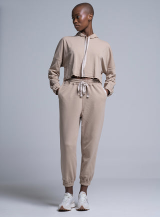 Παντελόνι φόρμας με λάστιχο στο κάτω μέρος | Μπεζ