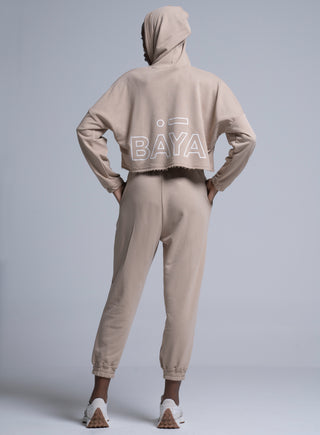 Παντελόνι φόρμας με λάστιχο στο κάτω μέρος | Μπεζ