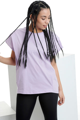 Basic T-shirt με πιέτες | Lilac