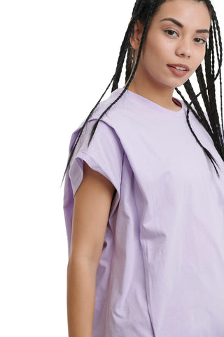 Basic T-shirt με πιέτες | Lilac