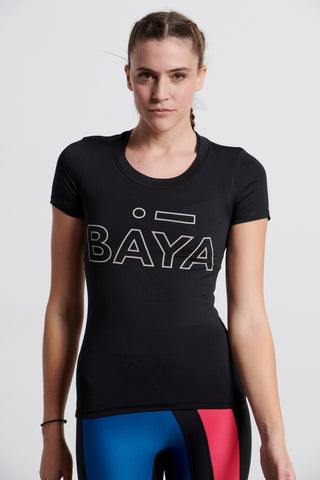 Printed sports top | Black
