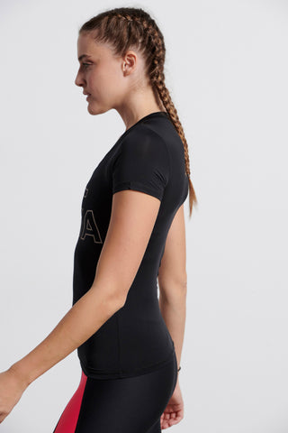 Printed sports top | Black